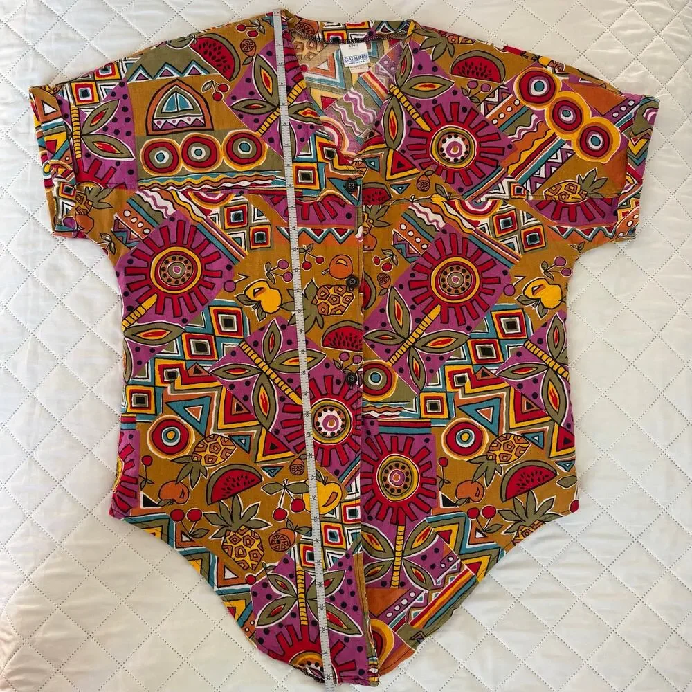 Vintage Catalina 2 Piece Set Made USA Tropical Geometric Resort Palm Springs M